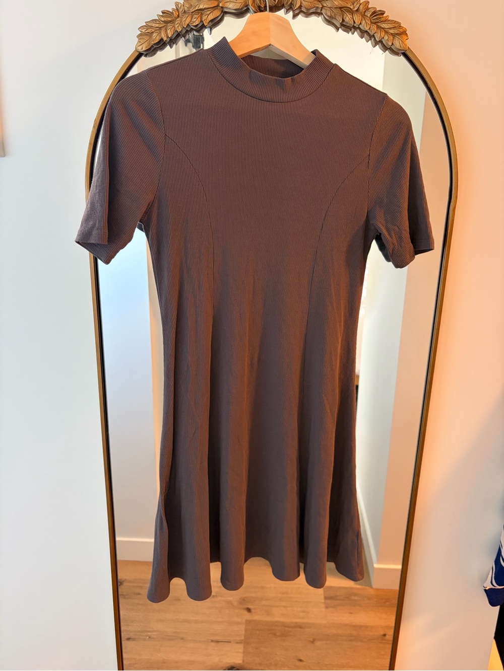 Mock-Neck Ribbed Dress (Workhall)
